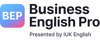 Logo de Business English Pro, presentado por IUK English